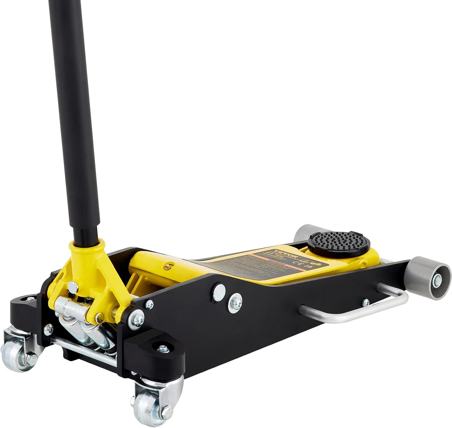 VEVOR 3 Ton Low Profile Aluminum & Steel Racing Floor Jack | Dual Pistons Quick Lift Pump, Sport Utility Vehicle, Lifting Range 3-6/11'-19-11/16', Yellow & Black