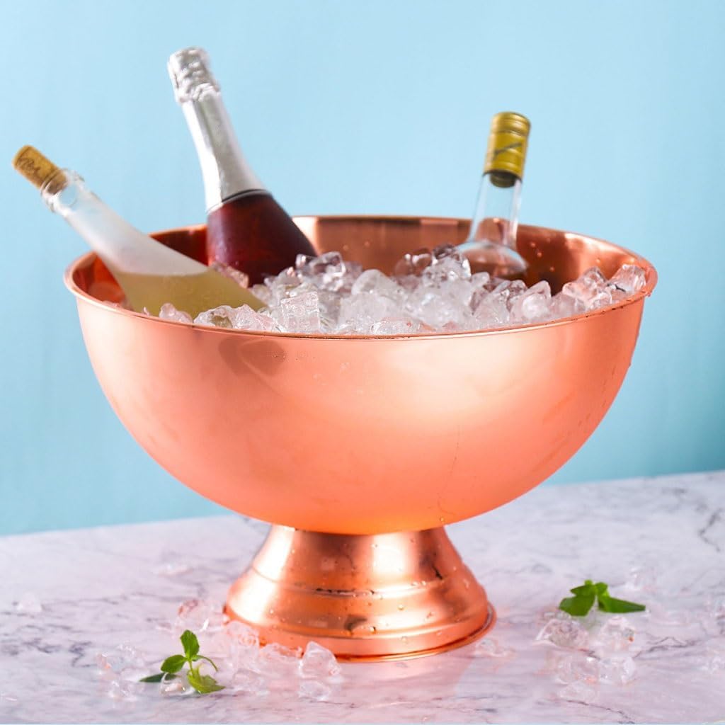 Ice Bucket Ice Bucket for Freezer Metal Champagne Basin Ice Bucket Bar Ice Grains Chilled Ktv Bar Beer Red Wine Foreign Wine Ice Bucket Ice Buckets Party Cooler Drink Cooler(B)