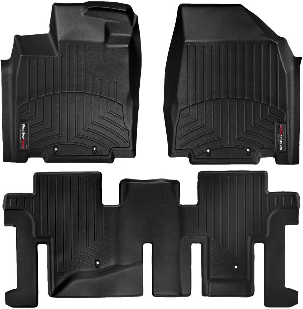 WeatherTech Custom Fit FloorLiners for Infiniti JX, QX60, Pathfinder - 1st & 2nd Row (44445-1-2), Black
