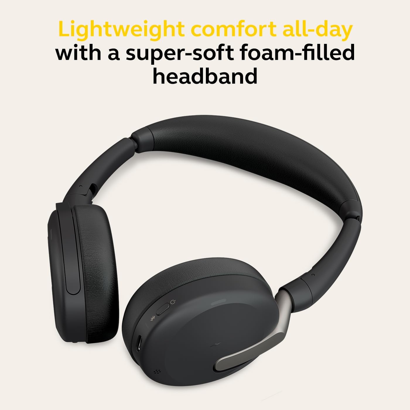 Jabra Evolve2 65 Flex Wireless Stereo Headset - Bluetooth, Noise-Cancelling ClearVoice Technology & Hybrid ANC - Certified for Microsoft Teams - Black (Renewed)