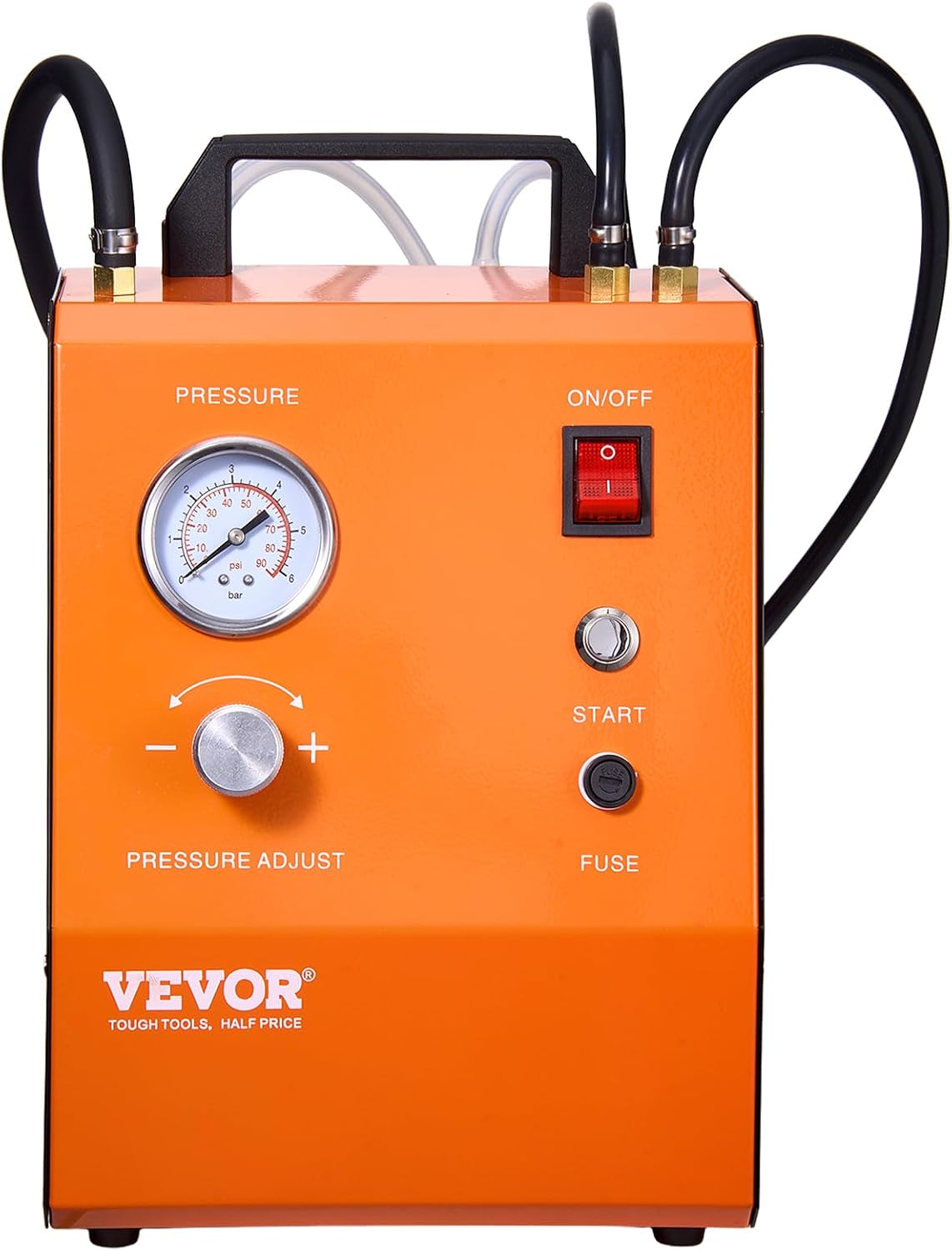 VEVOR Electric Brake Bleeder Kit, Professional 110V Brake Master Cylinder Bleeder Kit with Pressure Gauge & Built-in Air Pump, Versatile Brake Bleeder Adapter Set for Both DC & AC Power