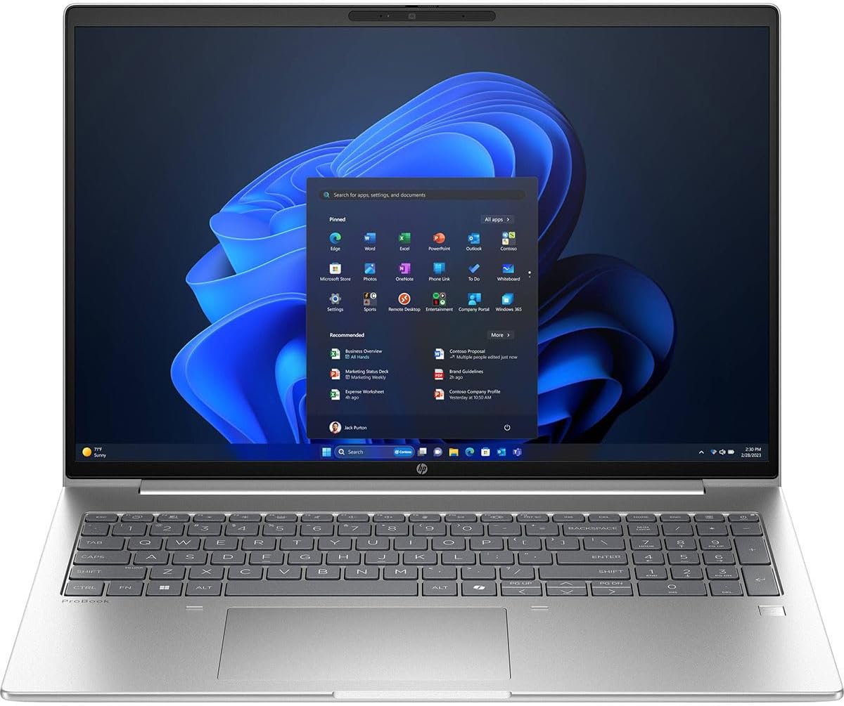 HP ProBook 4 G1i 16' Touchscreen Notebook - WUXGA - 60 Hz - Intel Core Ultra 7 255U - 32 GB - 1 TB SSD - English Keyboard - Pike Silver - Intel Chip - 1920 x 1200 - Windows 11 Pro - - In-plane Switchi