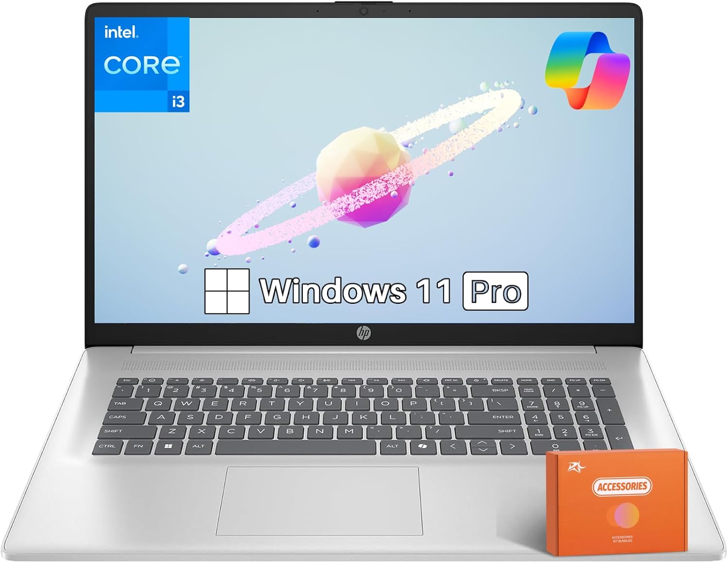 HP 17 Laptop for Business & Students 2025, 17.3' HD+ IPS Display, Intel 8-Core i3-N305(Up to 3.8GHz), 32 GB RAM, 2 TB SSD, Copilot Key, Fast Charge, Long Battery Life, Windows 11 Pro, Accessory Kit