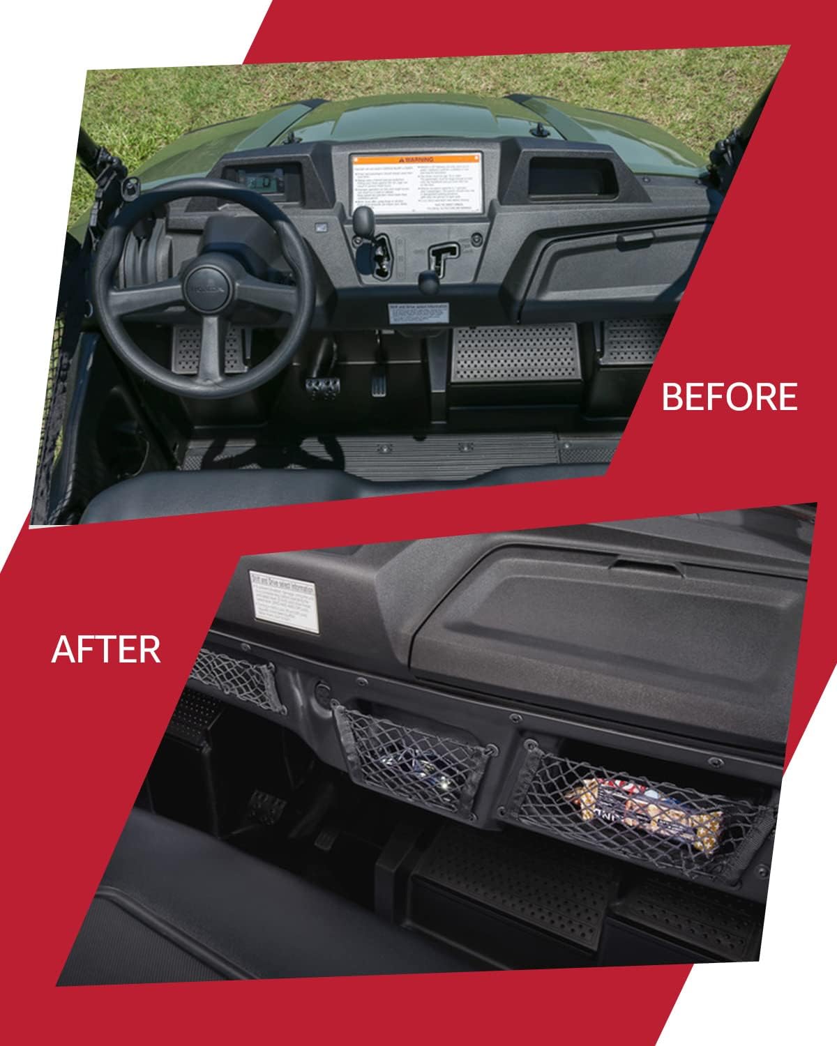 A & UTV PRO Under Dash Storage Pocket Box, Compatible with 2014-2024 Honda Pioneer 700 Accessories,Replace OEM #08L73-HL3-A41
