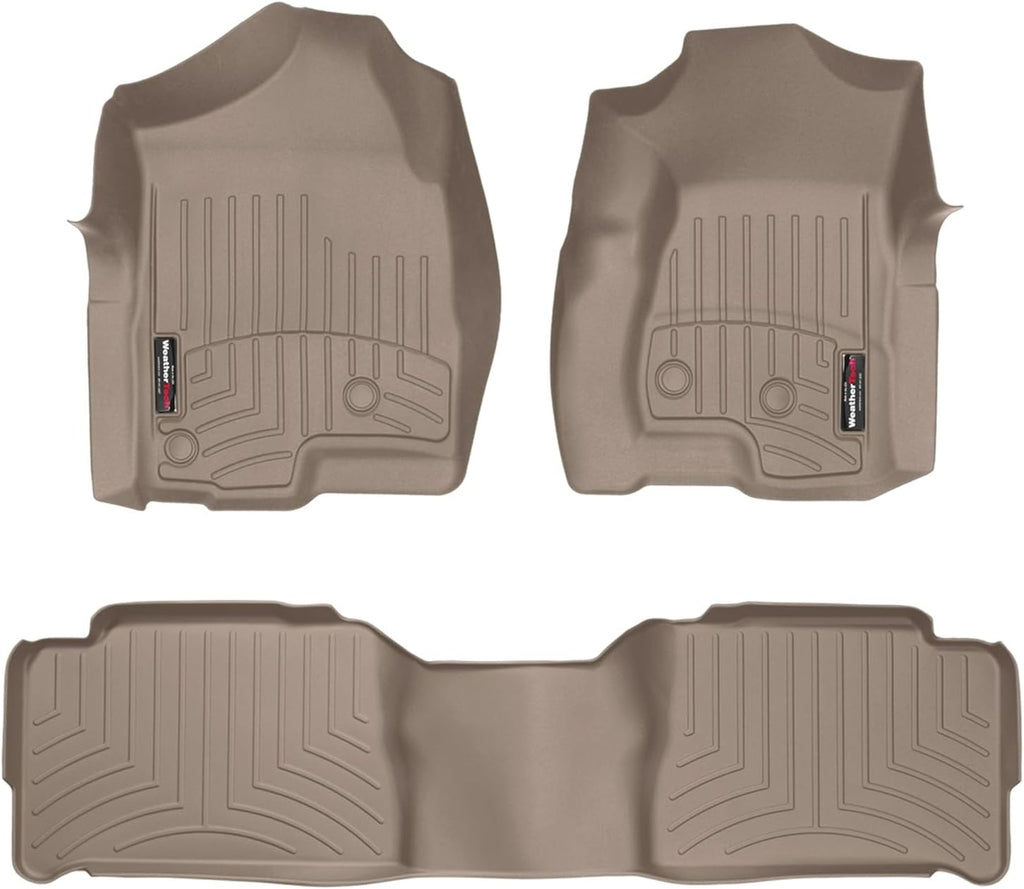 WeatherTech Custom Fit FloorLiners for Chevrolet Tahoe, Yukon, Escalade - 1st & 2nd Row (45003-1-2), Tan