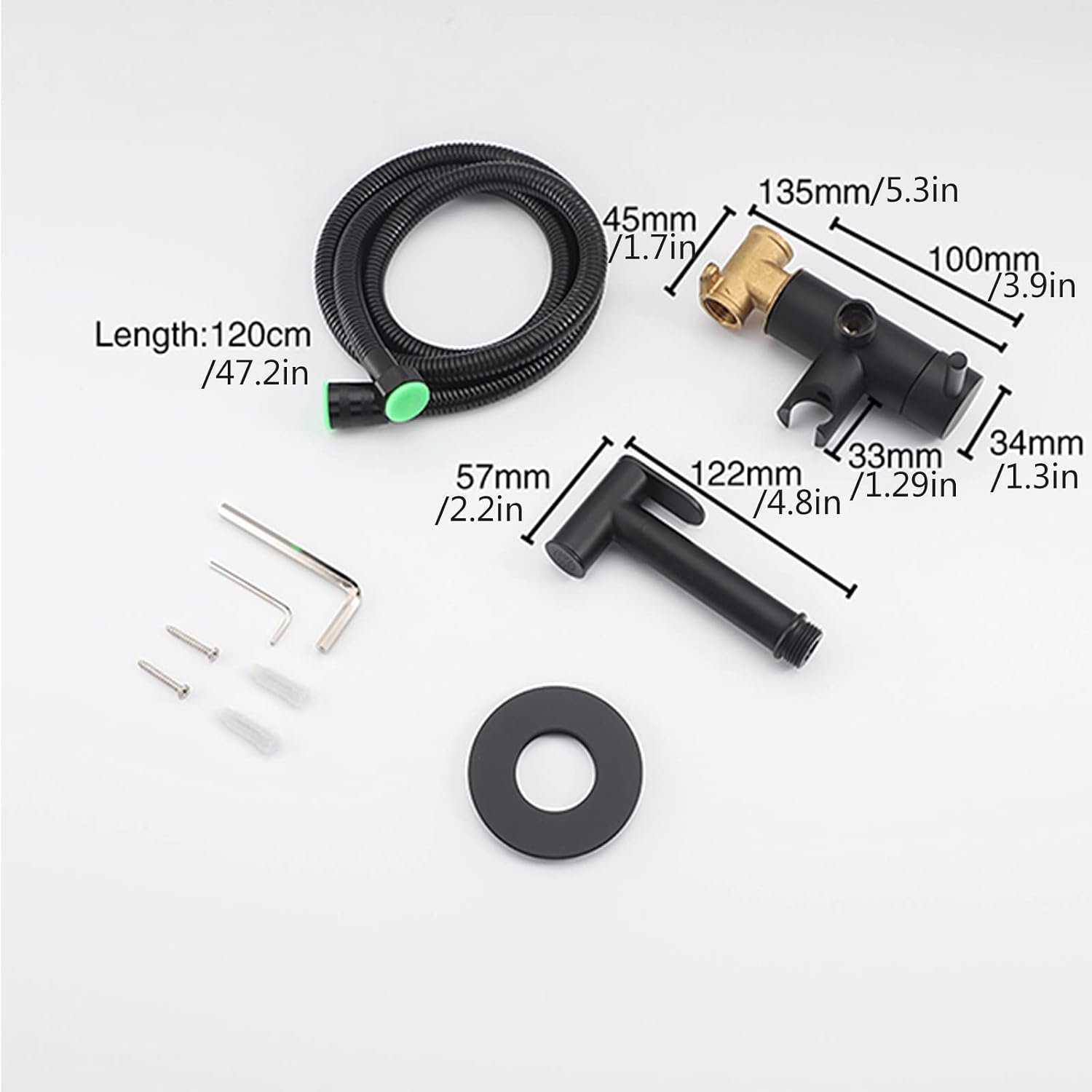 Handheld Bidet Sprayer for Toilet, Brass Bathroom Concealed Bidet Sprayer, Bidet Sprayer Set, Portable Bidet for Toilet, Wall-Mounted Mixer Hot and Cold Water for Bathroo-Chrome