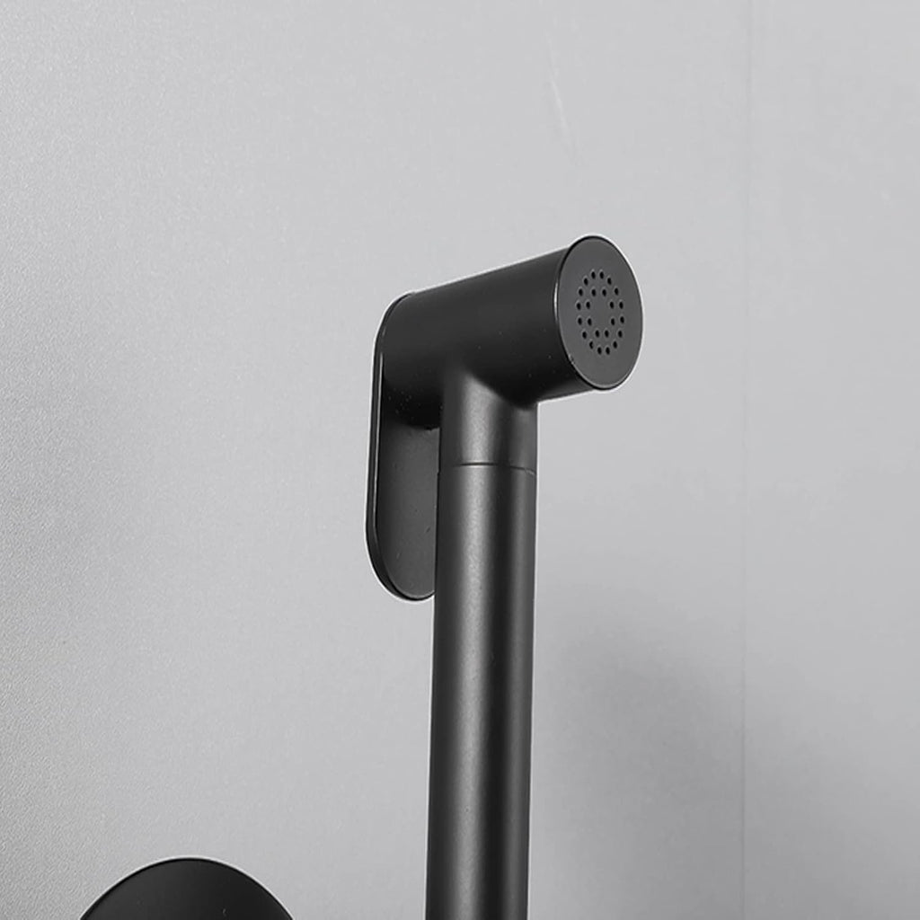 Handheld Bidet Sprayer for Toilet, Brass Bathroom Concealed Bidet Sprayer, Bidet Sprayer Set, Portable Bidet for Toilet, Wall-Mounted Mixer Hot and Cold Water for Bathroo-Black