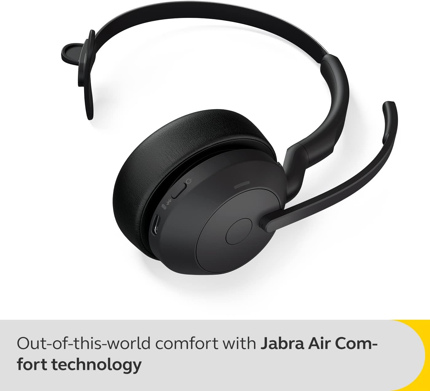 Jabra Evolve2 55 Stereo Wireless Headset with Charging Stand AirComfort Technology, Noise-Cancelling Mics & Active Noise Cancellation - MS Teams Certified, Works with Other Platforms - Black