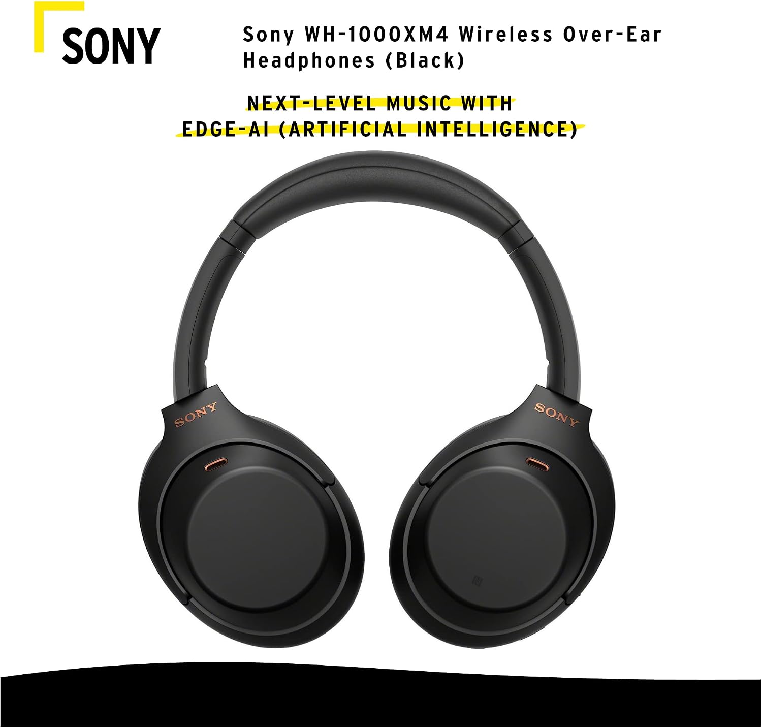 Sony WH-1000XM4 Wireless Bluetooth Noise Canceling Over-Ear Headphones (Black) Bundle with 10000mAh Ultra-Portable LED Display Wireless Quick Charge Battery Bank (2 Items)