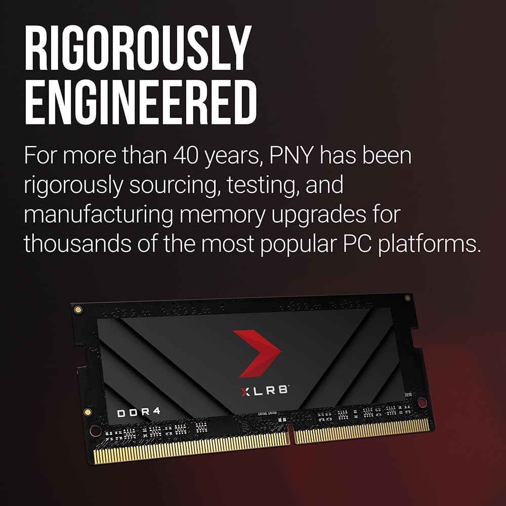 PNY XLR8 Gaming 16GB DDR4 3200MHz (PC4-25600) CL20 1.2V Notebook/Laptop (SODIMM) Computer Memory – MN16GSD43200X