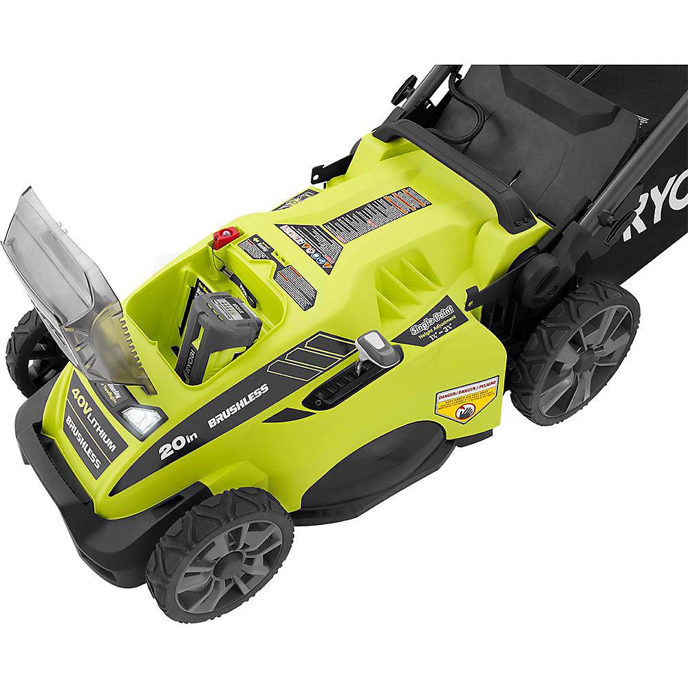 Ryobi RY40180 40V Brushless Lithium-Ion Cordless Electric Mower Kit, with 5.0Ah Battery, 19.88' x 40.748' x 22.677'