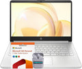 HP 14' HD Business & Student Laptop Computer, 32GB RAM 640GB Storage (128GB UFS + 512GB SD Card), Windows 11 S with 1-Year Microsoft Office 365, Intel N150, SageNova Earphones, Natural Silver