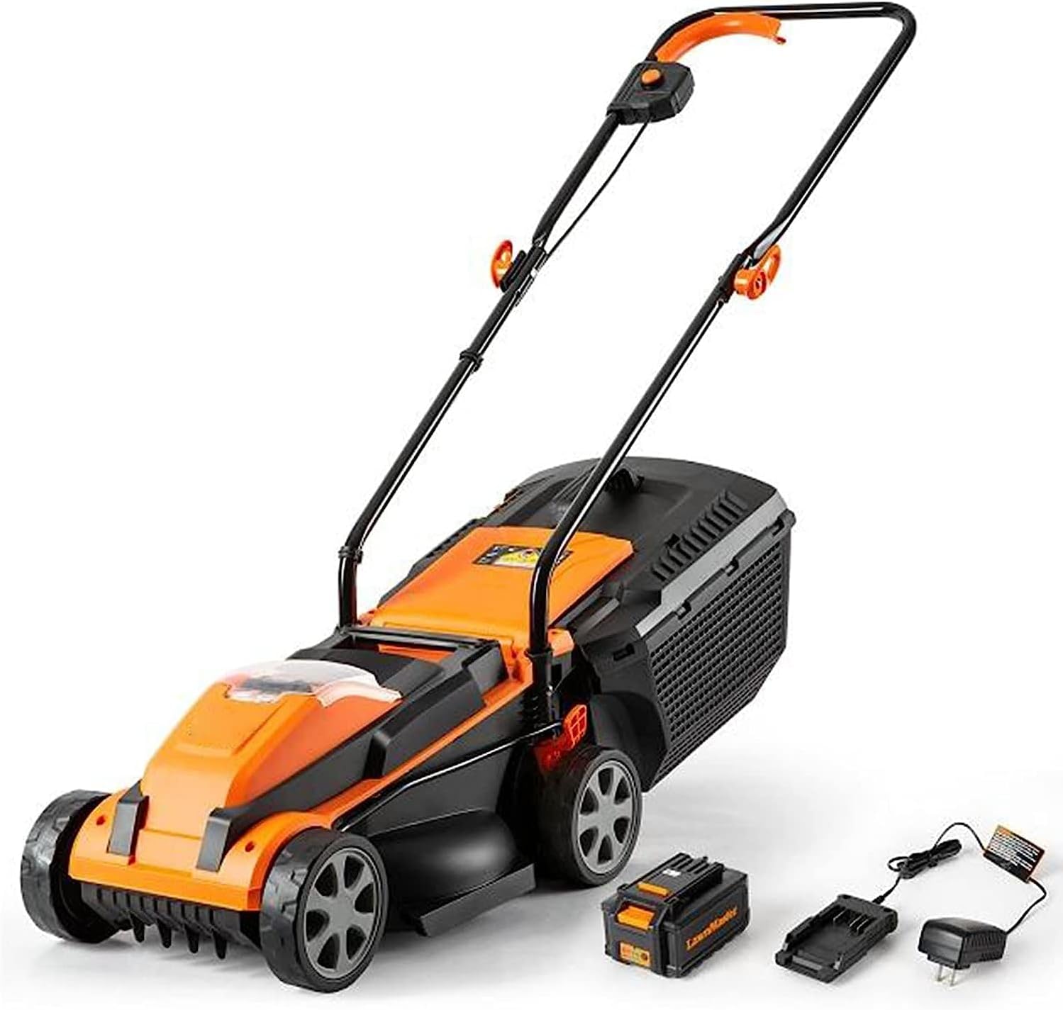 24V Electric Lawn Mower, 33cm Cutting Width, Self-Propelled, 2-in-1 Bagging/Mulching, 6 Height Positions, 30L Grass Bag