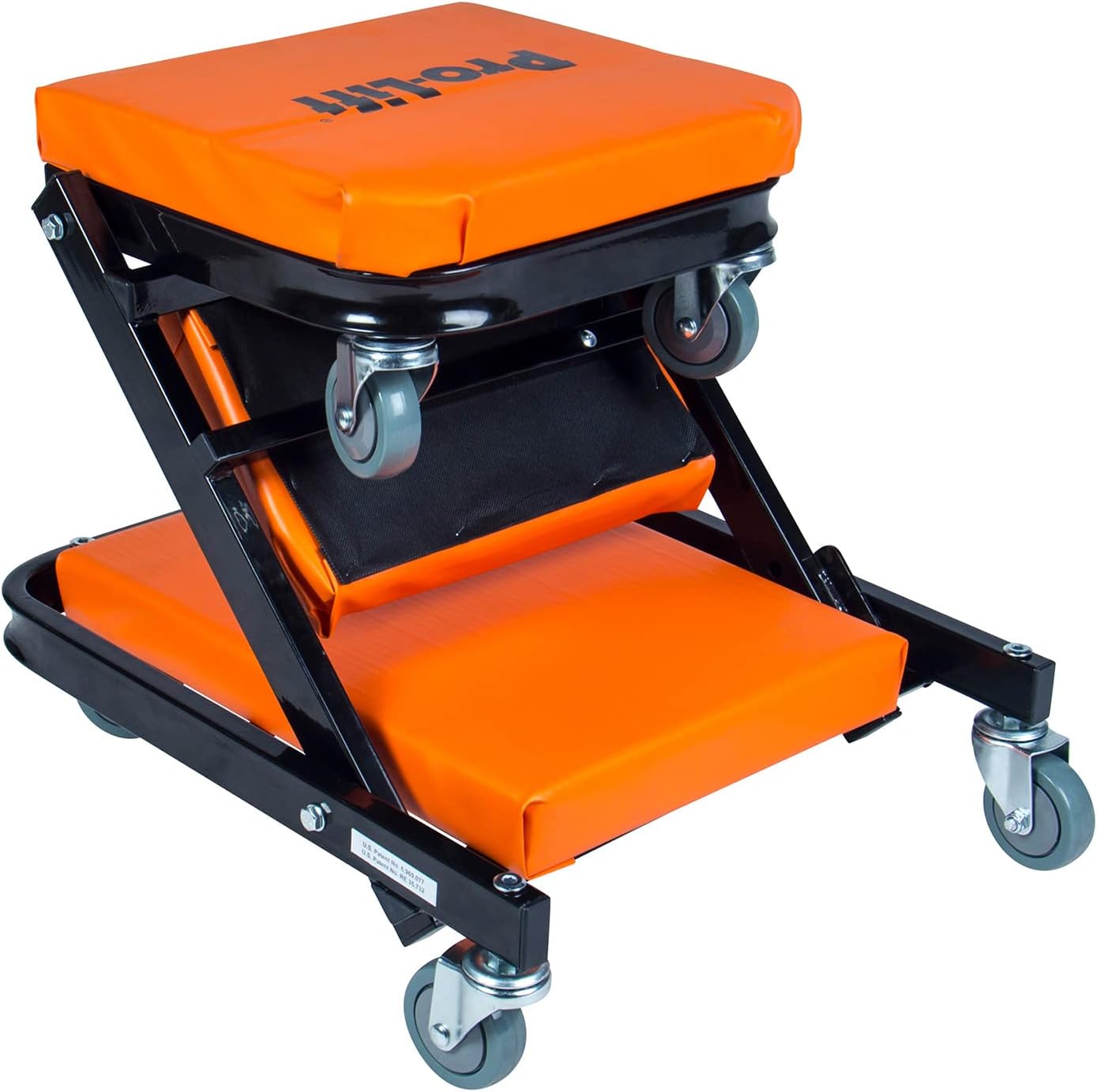 Pro-Lift Foldable Z Creeper - 2-in-1 Rolling Folding Car Creeper & Seat - 40' Adjustable Roller Garage Chair Lay Down or Sit, 450 LBS Capacity Under Car Roller Creeper with 6 Swivel Casters