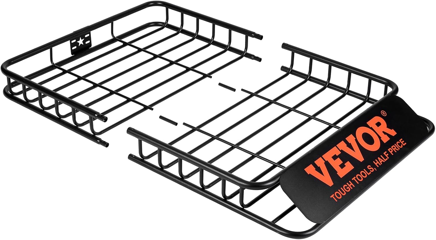 VEVOR Roof Rack Cargo Basket, 46' x 36' x 4.5' Rooftop Cargo Carrier, Heavy-Duty 200 LBS Capacity Universal Roof Rack Basket, Luggage Holder for SUV, Truck, Vehicle