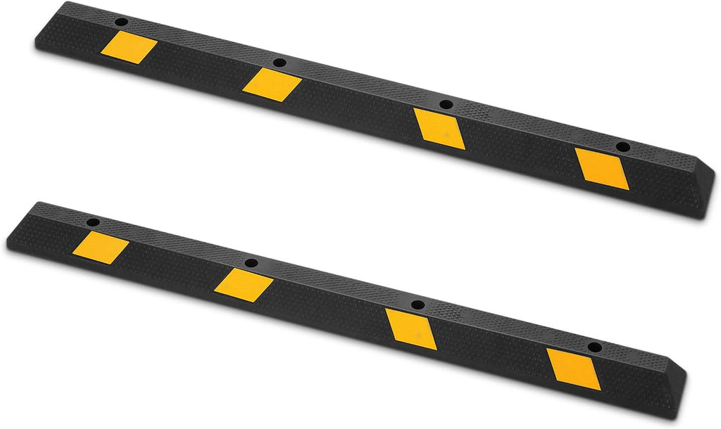 VEVOR Parking Stopper, 72 Inch 2 Pcs Heavy Duty Parking Aid for Garage, Rubber Curb Garage Floor Stopper with Reflective Strips, Aid Gadgets for Cars Vans Trucks Tire Wheel Guide Block Stops Bumpers