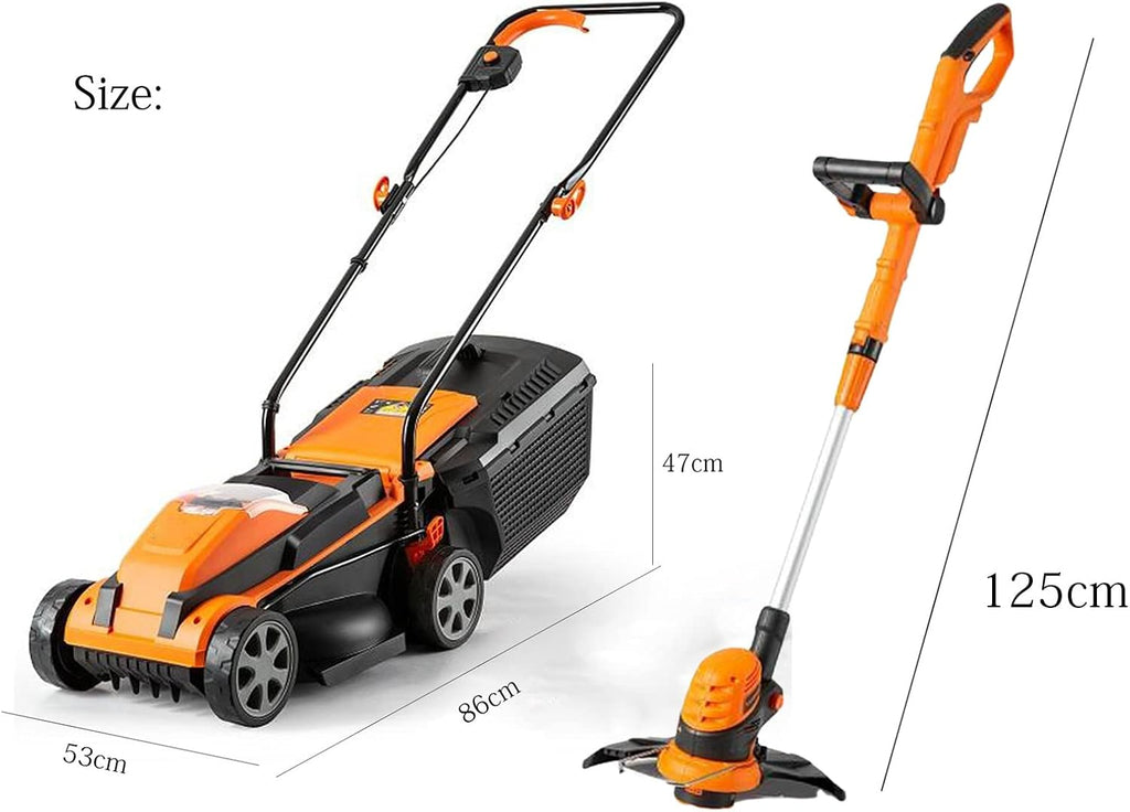 Portable Cordless Electric Lawn Mower Self-Propelled Lawn Mower String Trimmer Combo Kit 24V 4.0Ah Battery & Charger