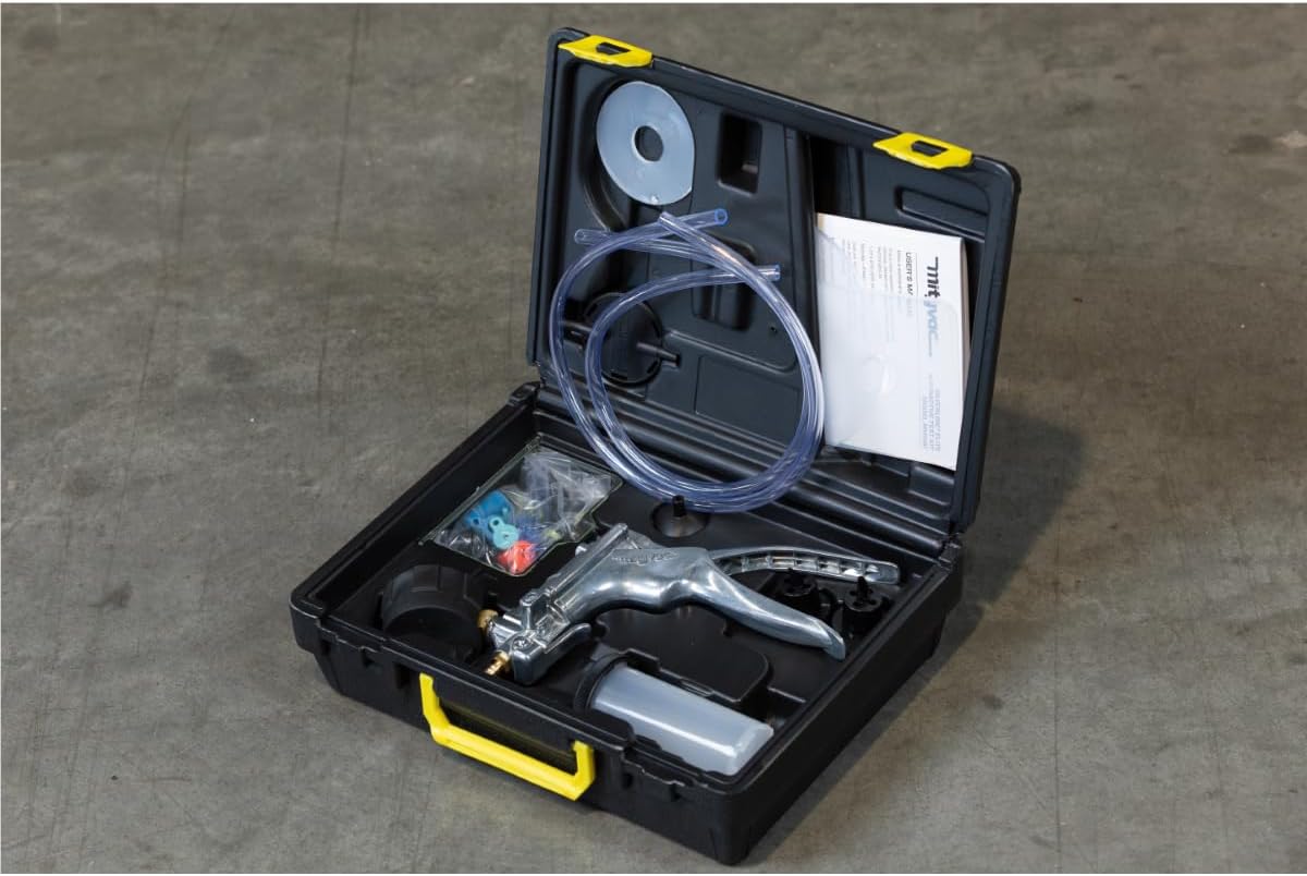 Mityvac MV8500 Silverline Elite Automotive Brake/Clutch Bleeding, Diesel Fuel Priming and Vacuum/Pressure Testing Kit, Ergonomic Design, Zinc-aluminum Die Cast, MV8510 Pump, 4.5oz Fluid Reservoir