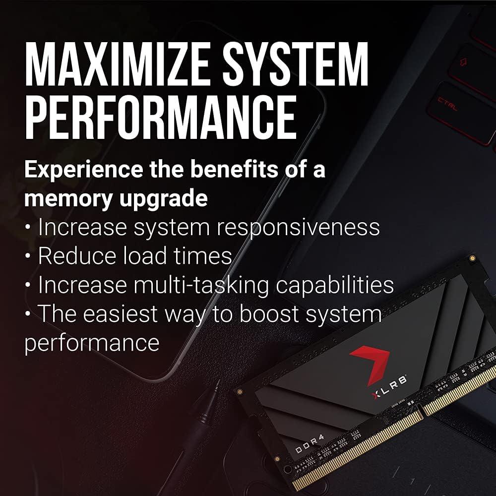 PNY XLR8 Gaming 32GB (2x16GB) DDR4 DRAM 3200MHz (PC4-25600) CL20 1.2V Dual Channel Overclocked Notebook/Laptop (SODIMM) Computer Memory Kit – MN32GK2D43200X