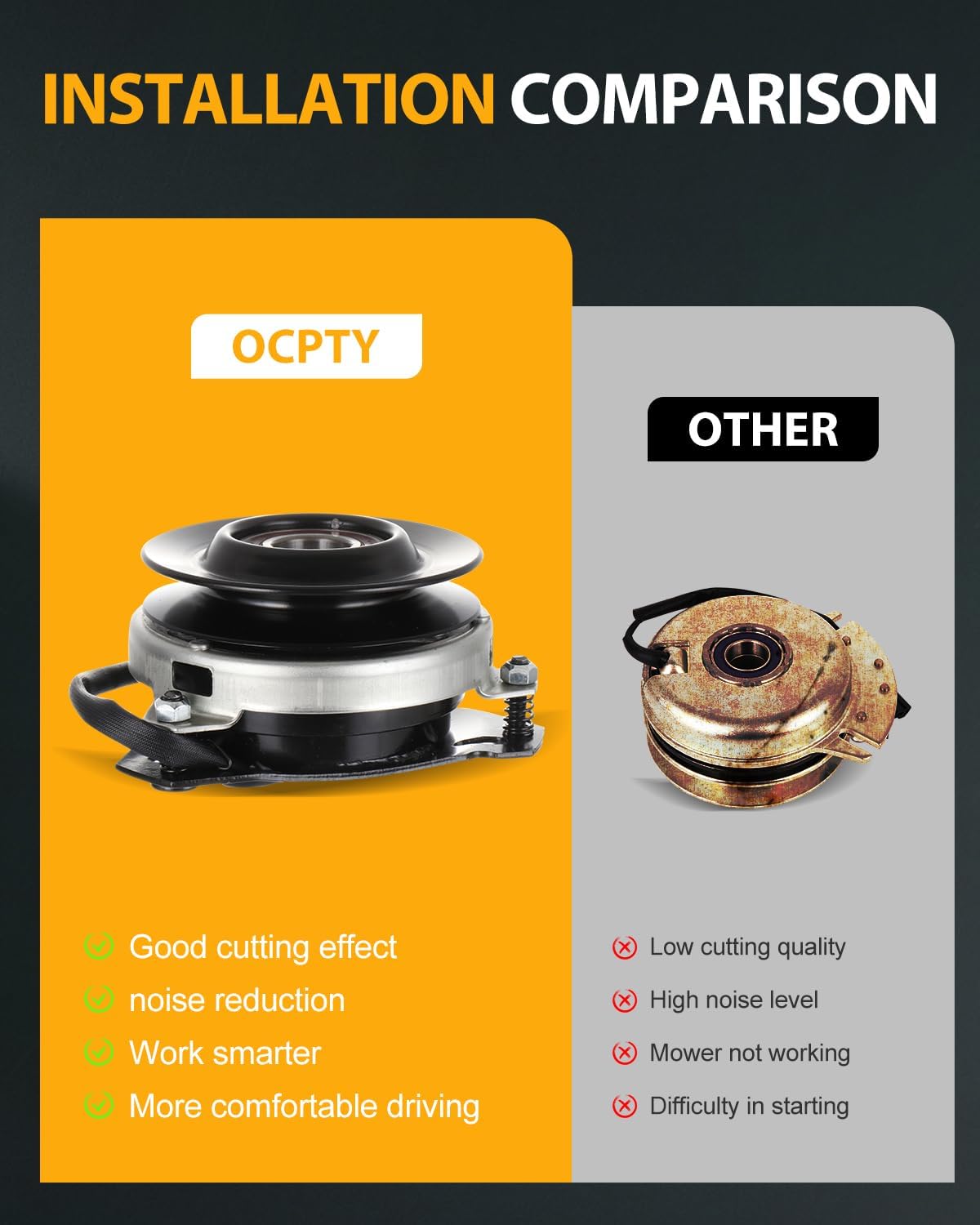 OCPTY Electric Lawn Mower PTO Clutch 1703816 Fit for AYP, for Case, for Craftsman, for Husqvarna, for Jacobsen, for MTD, for Simplicity, for Snapper, for Toro, for Troy-Bilt, for Warne, for Xtreme