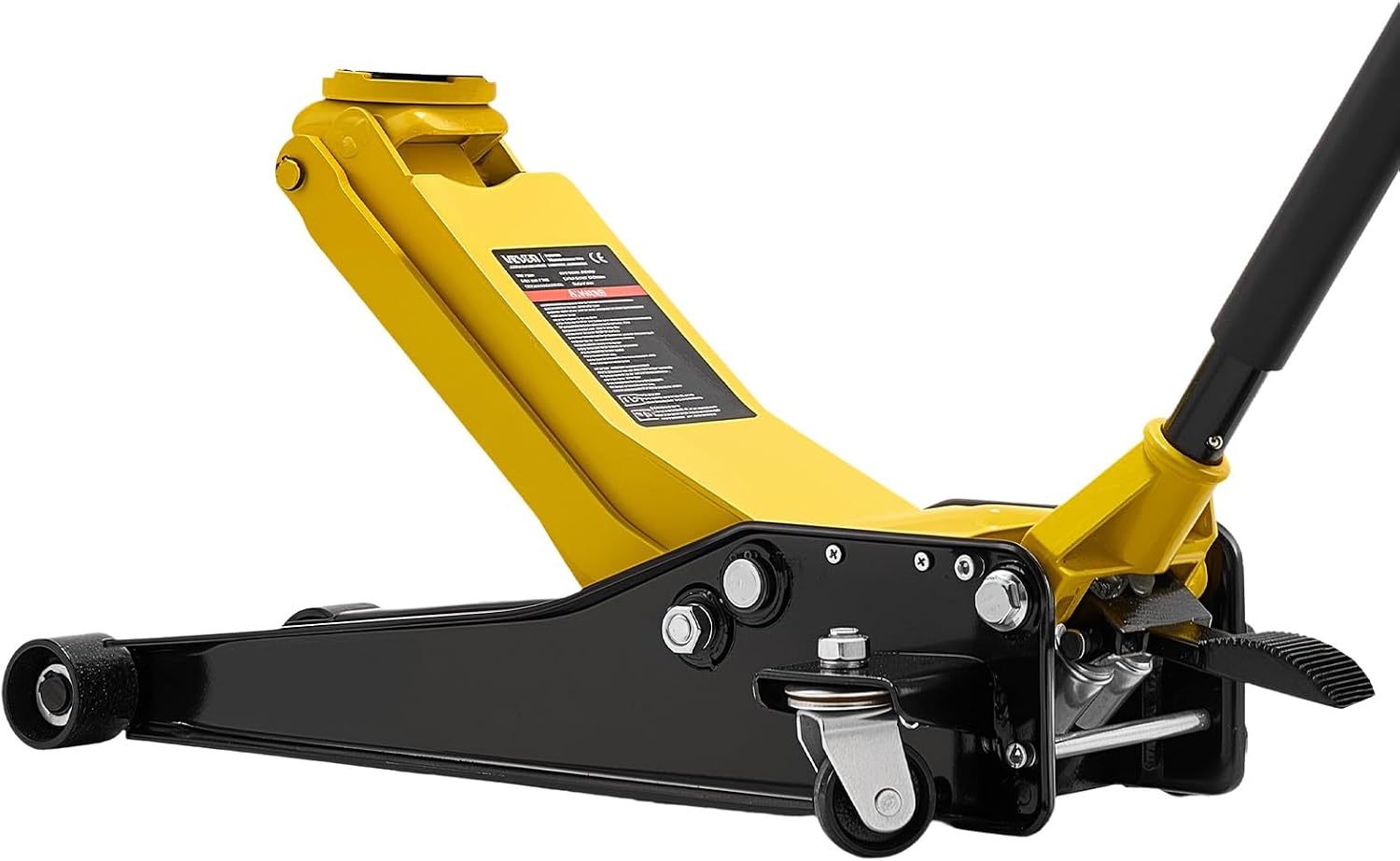 VEVOR Low Profile Floor Jack, 3 Ton (6614 lbs) Capacity, Steel Racing Floor Jack with Dual Pistons Quick Lift Pump & SUV Adapter, Hydraulic Trolley Car Lift for Sports Cars, Lifting Range 2.95'-19.7'