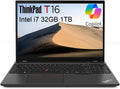 Lenovo ThinkPad T16 Business Laptop (16' FHD+ Anti-glare, 10-Core i7-1355U, 32GB DDR5 RAM, 1TB SSD), Fingerprint, Webcam w/Shutter, 2x Thunderbolt 4, Ethernet, Wi-Fi 6E, Win 11 Pro w/ AI Copilot