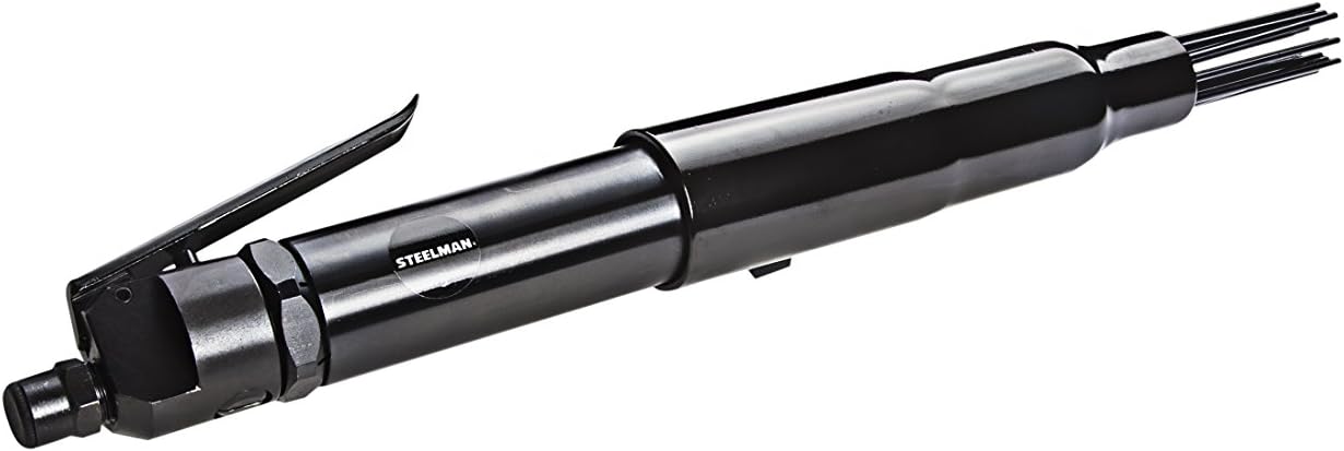 Steelman Air Needle Scaler, 1/8-inch Scaling Needles, Pneumatic Tool Removes Rust, Mill Scale, and Paint from Metal Surfaces