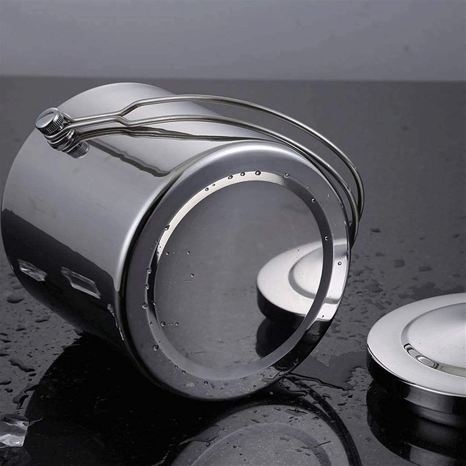 Ice Bucket,Thick Double Stainless Steel with Lid Red Wine Bar Appliance Insulation Cold Champagne Bucket Refrigerated Bucket