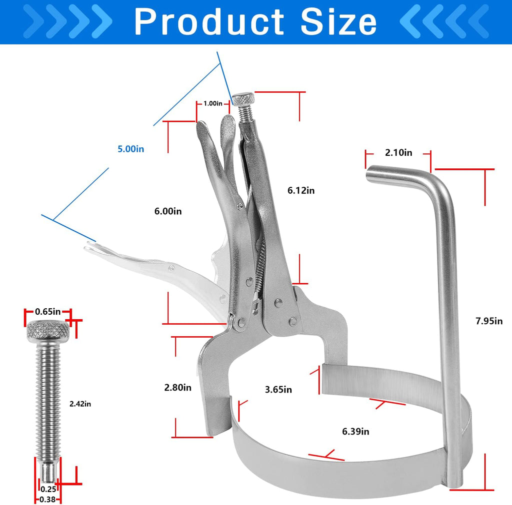 T-47781AC 1-2-3-4 and 3-5-Reverse Clutch Drum Clamp Removal and Installation Repair Tool Compatible with GM 6L50E 6L80E 6L90E Transmission Heavy Duty Steel