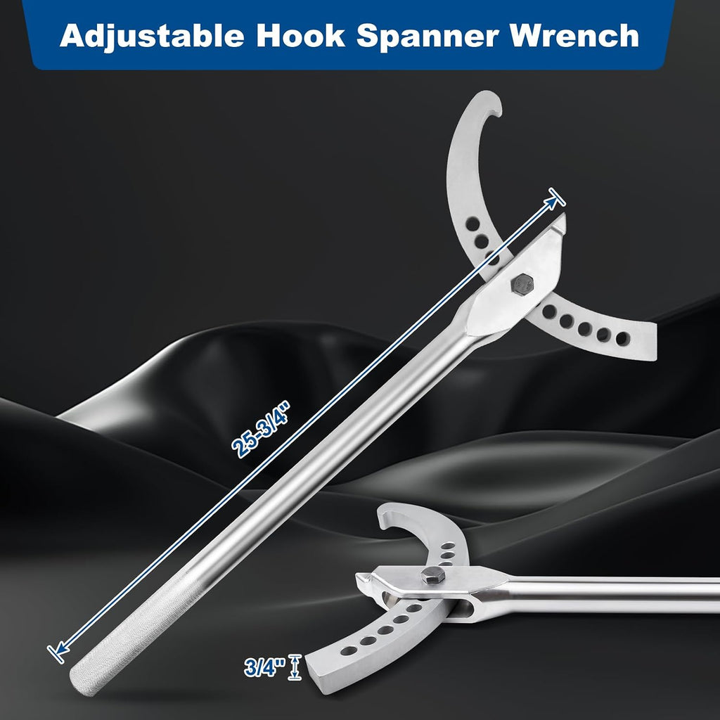 7309 Heavy-Duty Adjustable Hook Spanner Wrench Compatible with OTC, 7309 spanner wrench Hook Spanner for Automotive Wheel Bearing Service, Meets OEM Specifications