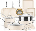 GOTHAM STEEL 20 Pc Ceramic Cookware Set Nonstick, Ceramic Pots and Pans Set Non Stick for Kitchen with Bakeware, Cooking Utensils & Steamer, Non Toxic PFOA PFOS Free, Oven & Dishwasher Safe