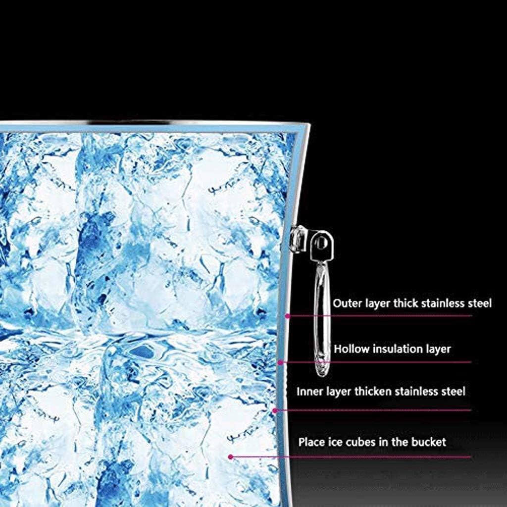 ice bucket, Ice Bucket Stainless Steel Large Thick Champagne Ice Bucket Red Wine Ice Bucket Refrigerated Ice Cube Bar