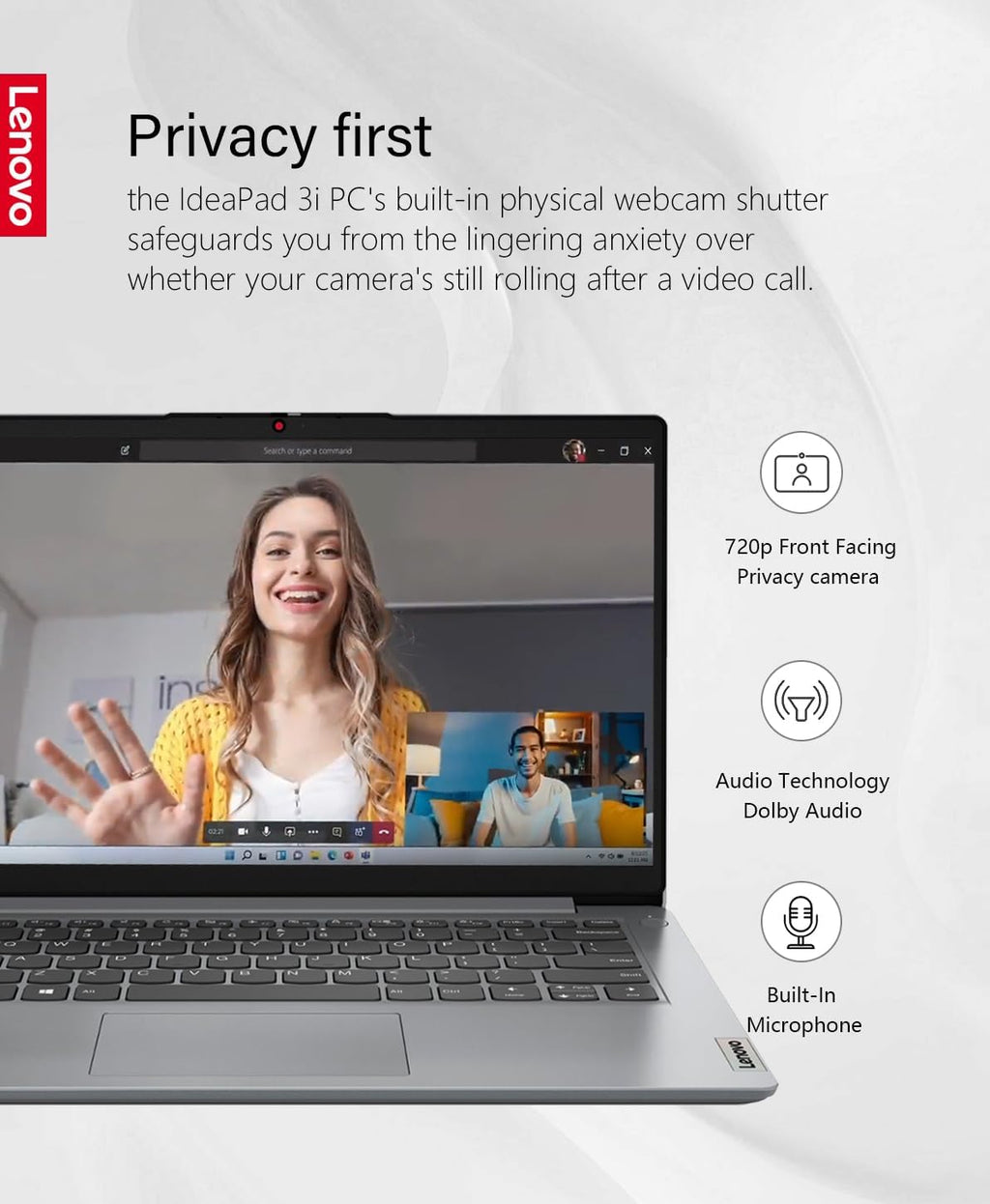 Lenovo 2023 Ideapad 3i Laptop, 15.6' FHD Touchscreen, 12GB DDR4 RAM, 11th Gen Intel Core i3-1115G4 Processor, 256GB SSD, HDMI, Webcam, Wi-Fi6, Bluetooth, Win11, Arctic Grey, W/GaLiMu