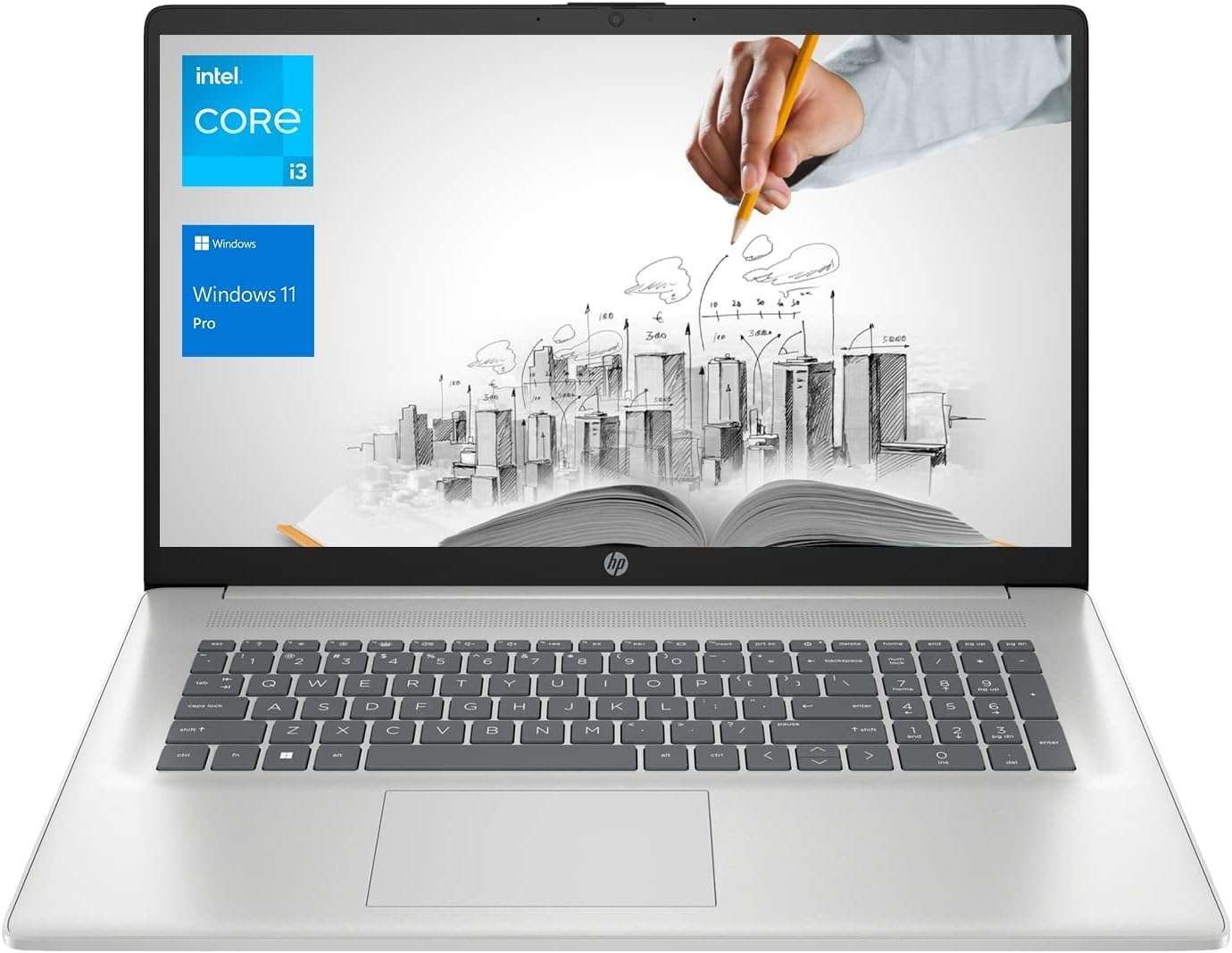 HP 17.3' Laptop Computer • Intel 13th 8-Cores i3 (Beat 11th i5) • 16GB RAM • 1TB(512GB Pcie SSD+512GB External HD) • 10-Key Pad • Win11 Pro • Office 365 for The Web • W/O Mouse