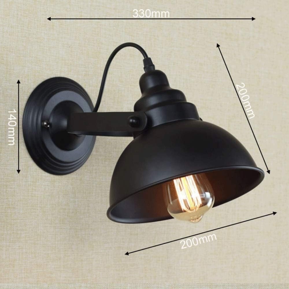 Retro Industrial Wall Sconce Single Head Adjustable Black Baking Paint Wrought Iron Wall Illumination Hollow Lampshade Brushed Nickel Bathroom Wall Lantern,Modern Design