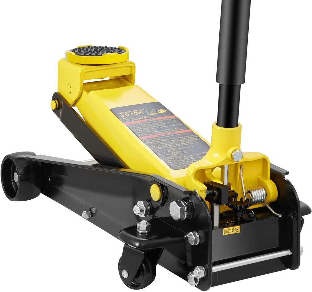 VEVOR 3 Ton Low Profile Floor Jack for All Terrain Vehicles, Heavy-Duty Steel Racing Jack with Quick Lift Pump, 5.12'-20' Lifting Range, 3.0 tons