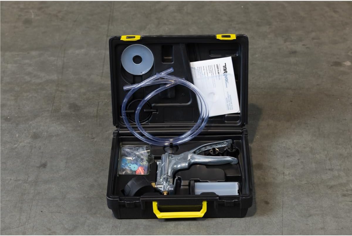 Mityvac MV8500 Silverline Elite Automotive Brake/Clutch Bleeding, Diesel Fuel Priming and Vacuum/Pressure Testing Kit, Ergonomic Design, Zinc-aluminum Die Cast, MV8510 Pump, 4.5oz Fluid Reservoir