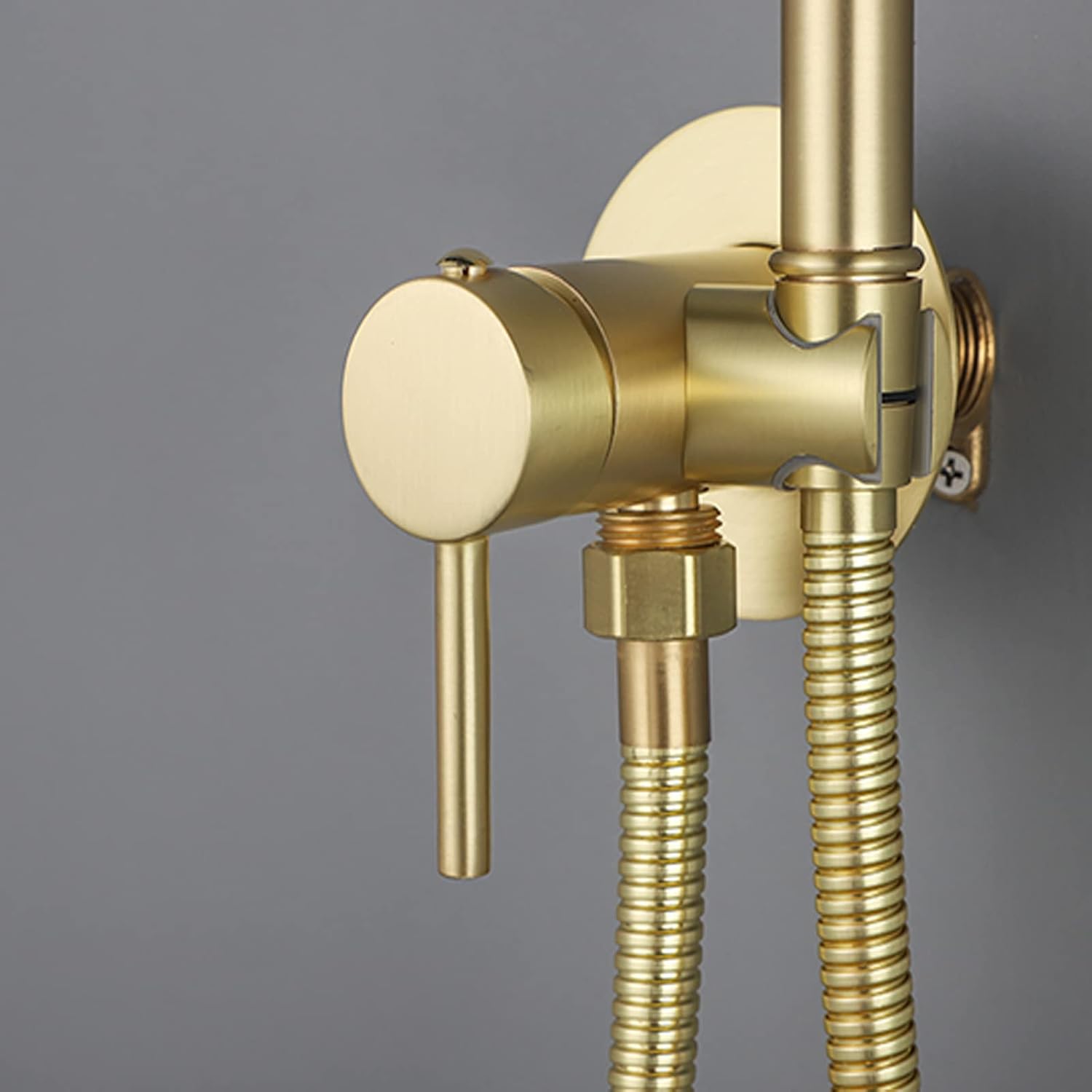 Handheld Bidet Sprayer for Toilet, Brass Bathroom Concealed Bidet Sprayer, Bidet Sprayer Set, Portable Bidet for Toilet, Wall-Mounted Mixer Hot and Cold Water for Bathroo-Gold