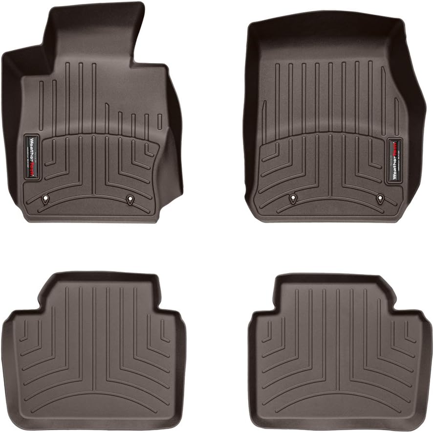 WeatherTech Custom Fit FloorLiners for BMW 328i, Active Hybrid 3, 328d - 1st & 2nd Row (474541-474102), Cocoa