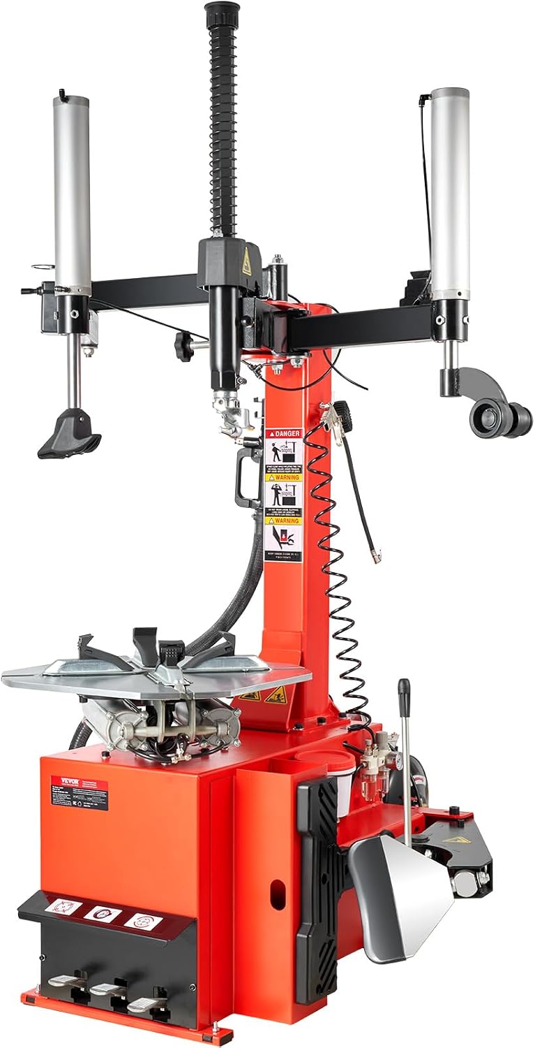 VEVOR Tire Changer Machine, 2.0HP Copper Motor, Durable Tire Changer with Air Pressure Gauge & Pneumatic Assist Arm, Pedal Operated Tire Changer with Thickened Chuck, Fit for Sedan/SUV/Pickup Truck