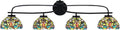 Toltec Lighting Cavella 4-Light Bath Bar – Modern Vanity Light Fixture for Bathroom – Dimmable and LED-Compatible Wall Light – Matte Black Finish, 7' Kaleidoscope Art Glass