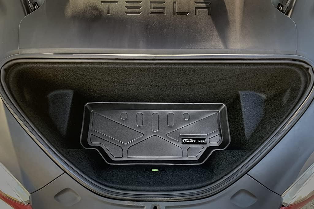 SMARTLINER All Weather Custom Fit Black Front Trunk Liner Compatible with 2021-2023 Tesla Model S