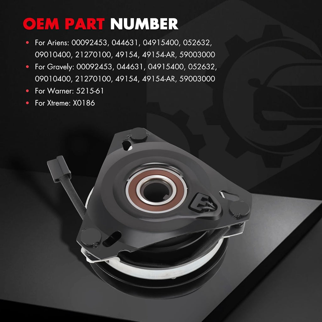 5215-61 cciyu PTO Clutch Electric Lawn Mower Craftsman Assembly fit for Gravely: 00092453, 044631, 04915400, 052632, 09010400, 21270100, 49154, 49154-AR, 59003000 / for Warner: 5215-61 / for Xtreme