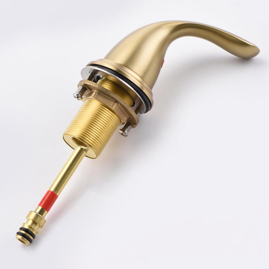 sumerain 8 Inch Widespread Bathroom Faucet 3 Hole 2 Handle Bath Faucet Brushed Gold