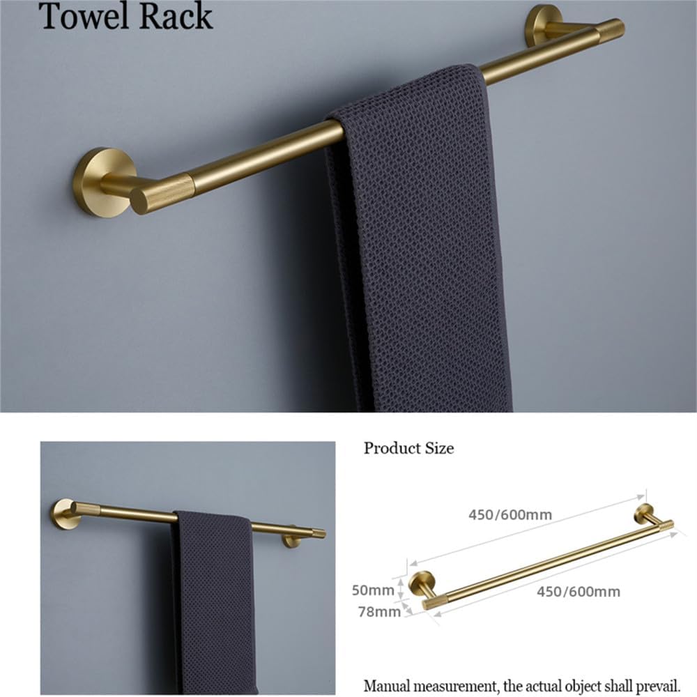 Towel Rack Bathroom Accessories Towel Holder Bathrobe Hook Brass Knurled Screw Bathroom Hardware Set Shelf for Towels Paper Towels Towel Holder 60 Pieces (Kit60)