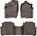 WeatherTech Custom Fit FloorLiners for Nissan Titan XD, Titan, Titan XD - 1st & 2nd Row (47908-1-2), Cocoa