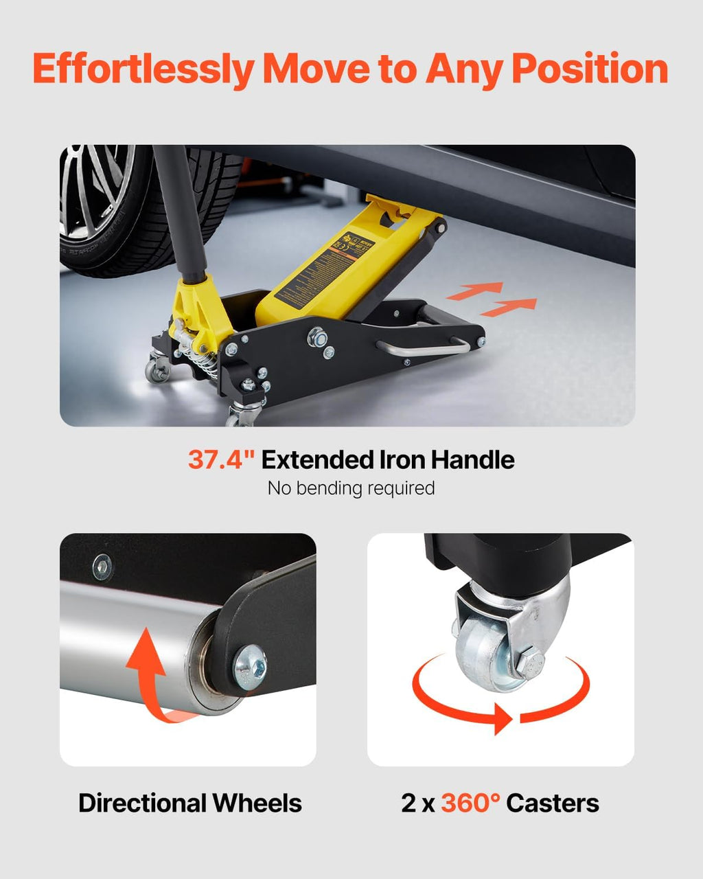 VEVOR Low Profile Floor Jack 1.5 Ton (3300 LBS), Aluminum and Steel Race Ground Elevator with Dual Pistons Quick Lift Pump Auto Repair Car Maintenance, Lifting Range 3-3/20'-14-10/27'