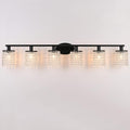 6-Light Bathroom Light Fixtures,Crystal Black Vanity Lights for Bathroom,Modern Bathroom Lights Over Mirror,Modern Black Wall Lights