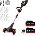 20V Cordless Weed Wacker with Brushless Motor, Electric Weed Wacker Battery Powered, 3-in-1 Brush Cutter & Edger & Lawn Mower with 5.2Ah Battery and Charger, 30+Mins, K&GO Force
