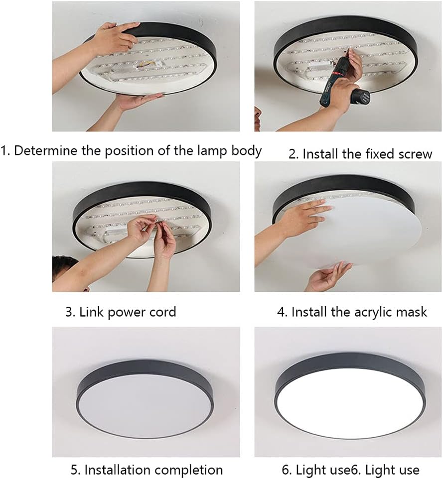 Ceiling Pendant Light , Bathroom Black Flush Ceiling Lights Minimalist Chandeliers Ceiling Light Wrought Iron Creative Circle Ceiling Lamp Slim Flat Ceiling Lights Fixture for Closets Bedroom Stairwel